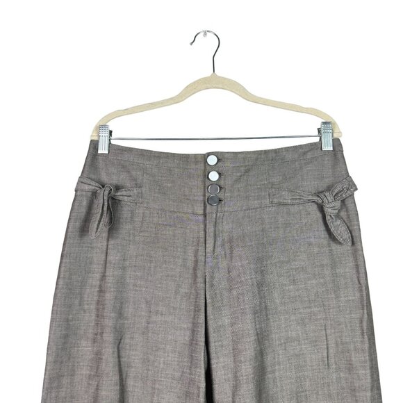 🟣 Elevenses Womens Wide Leg Gray Trouser Career Slacks Pants Size 10 - Picture 3 of 11